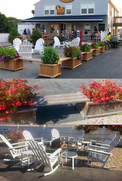 Pop-up terrace - How to make a nice terrace out of a parking lot. Parking Lot Patio Restaurant, Parking Lot Garden, Parking Lot Party Ideas, Parking Lot Ideas, Parking Lot Party, Clouds Tattoo, Own Business Ideas, Airbnb Ideas, Pocket Park