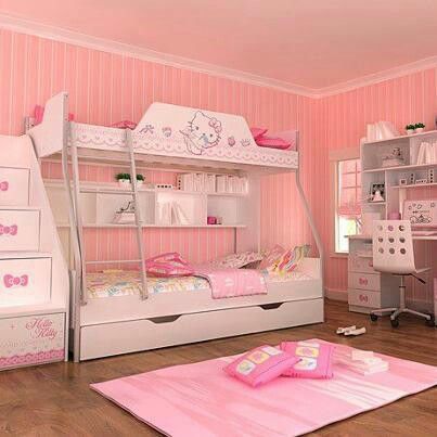 Hello Kitty room Pink Nursery Room, Teen Girl Bedroom Designs, Pink Furniture, Princess Bedroom, Nursery Room Design, Princess Room, Girly Room, Girl Bedroom Designs