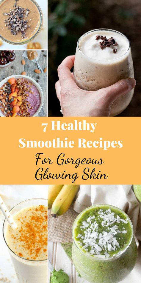 Glow Smoothie Recipe, Skin Care Smoothie Recipes, Whole Food Smoothie Recipes, Glowing Skin Smoothie Recipes, Hydrating Smoothie Recipes, Healthiest Smoothie Recipes, Skin Care Drinks, Skin Healthy Foods, Smoothies For Skin