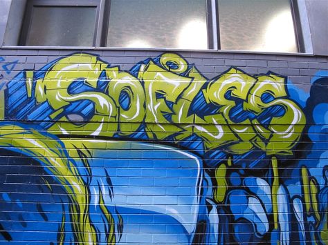 sofles melbourne | LAND OF SUNSHINE Sofles Graffiti, Graffiti Inspiration, Graffiti Lettering Alphabet, Melbourne Street, Graffiti Alphabet, Graffiti Murals, Graffiti Drawing, Art Graffiti, Graffiti Artist