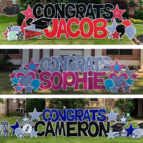 Graduation Party Yard Signs, Senior Graduation Party, Graduation Poster, Graduation Yard Signs, 8th Grade Graduation, Diy Graduation Cap, Birthday Yard Signs, Graduation Party Planning, Graduation Signs