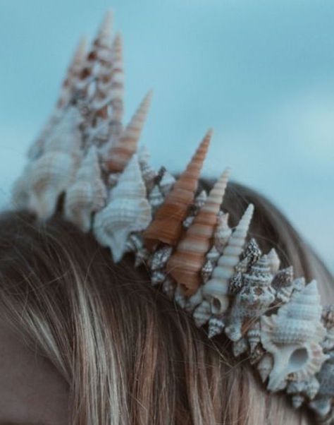 Amphitrite Aesthetic, Shell Tiara, Magick Crafts, Sea Crown, Fairies Aesthetic, Shell Crowns, Seashell Crown, Mermaid Halloween Costumes, Led Costume