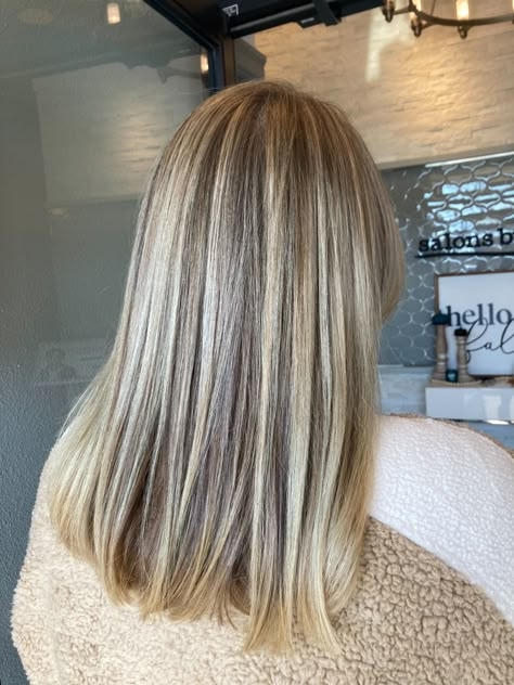 Full Foil Highlights Blonde Low Lights, Super Light Brown Hair With Highlights, T Bar Highlights Hair Blonde, Low Lights Before After, Blond Hair With Low Lights, As Blond, Cool Blonde Highlights With Lowlights, Adding Lowlights To Blonde Hair, Partial Highlights Blonde