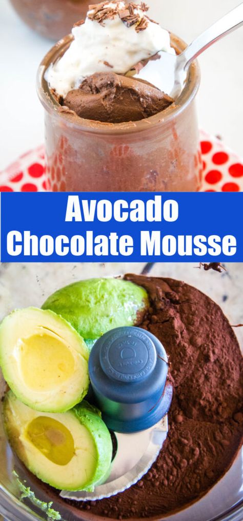 Avocado Stuff, Avocado Mousse, Avocado Chocolate Mousse, Best Chocolate Desserts, Avocado Chocolate, Keto Ideas, Food Appetizers, Mousse Recipes, Scrumptious Desserts