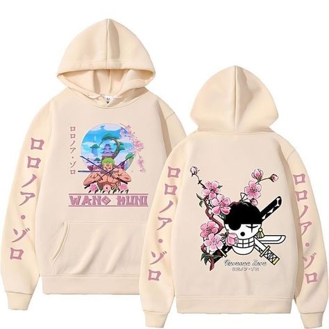 One Piece Clothes Anime, Zoro Wano, One Piece Hoodie, One Piece Zoro, Printed Hoodie Men, Zoro Roronoa, Anime Sweatshirt, Skateboard Design, Zoro One Piece