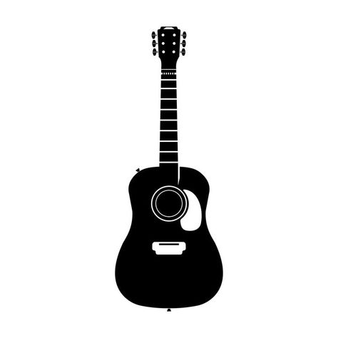 Acoustic Guitar Musical Instrument - Now available from my Etsy store! Guitar Silhouette, Black Acoustic Guitar, Jason Brooks, Guitar Svg, Guitar Logo, Guitar Stickers, Music Tattoo, Dont Touch My Phone Wallpapers, Musical Instrument