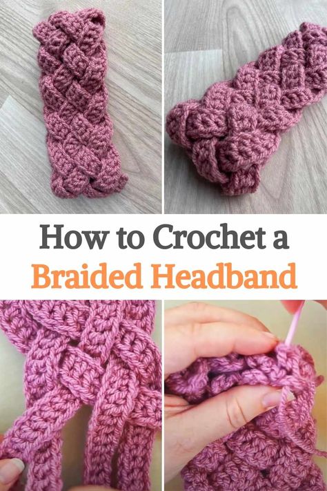 Crochet Headband Braided, Braided Headband Crochet Pattern Free, Braided Crochet Headband Pattern Free, Easy Crochet Headband Pattern Free Ear Warmers, How To Crochet A Headband For Beginners, Things To Crochet With Thick Yarn, Crochet Braided Headband Pattern Free, Crochet Braided Headband, Beginner Crochet Projects Step By Step