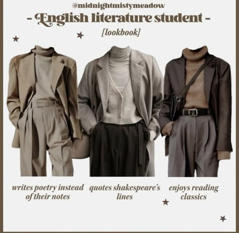 English Student Outfit, Literature Outfit Aesthetic, English Literature Student Outfit, Parisian Dark Academia, Dark Academia Majors, Literature Student Outfit, English Major Aesthetic Outfit, Bookworm Outfits, Dark Academia Lookbook