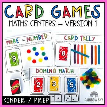 Number Sense Games, Kindergarten Number Sense, Math Centers For Kindergarten, Math Centres, Number Sense Kindergarten, Centers For Kindergarten, Math Card Games, Uno Card, Kindergarten Math Games