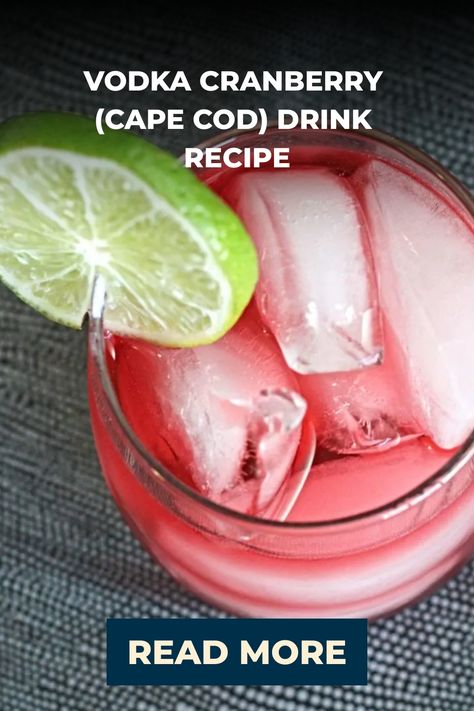 The proper recipe for Vodka Cranberry cocktail, which has a couple of extra ingredients to bring out the best of the cranberry flavor. Cape Cod Drink, Vodka Cran, Vodka Cranberry Cocktail, Grape Vodka, Cranberry Cocktail Recipe, Cranberry Juice And Vodka, Vodka Cranberry, Cranberry Drinks, Cranberry Vodka