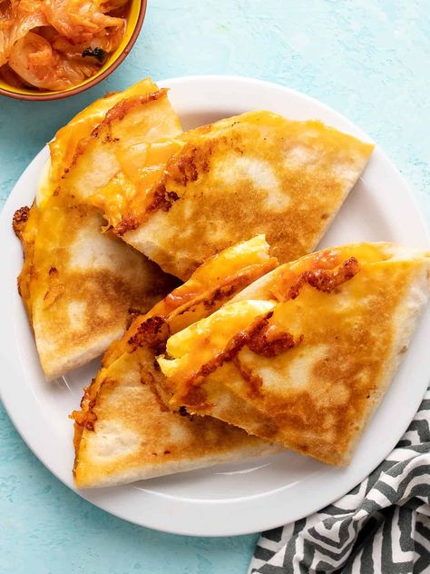 Kimchi Quesadillas - Budget Bytes Pimento Cheese Dip, Korean Side Dishes, Budget Family Meals, Budget Bytes, Dump Meals, Pimento Cheese, Asian Inspired Recipes, Quick Meal, Dessert Salads