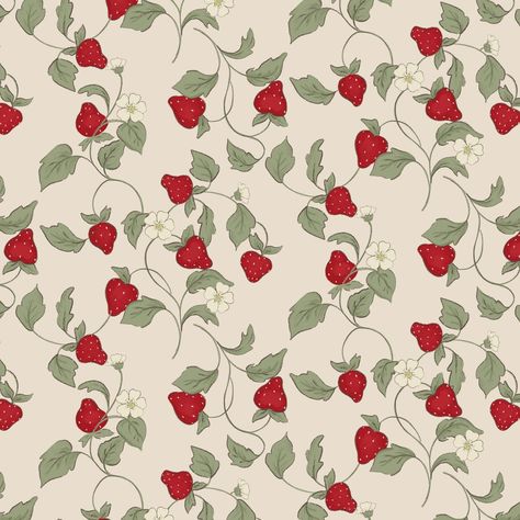 Little strawberry pattern design 🍓 Cottage Core Screensaver, Doll House Interior Ideas, Cottage Core Prints, Cottagecore Patterns, Cottage Core Pattern, Doll House Interior, Strawberry Prints, Cottagecore Pattern, Motif Aesthetic