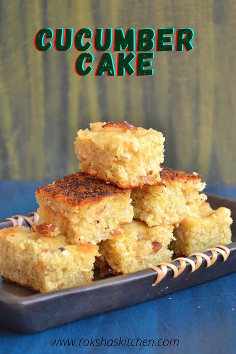 Cucumber Cake, Eggless Cake, Cucumber Recipes, Nutritious Snacks, Easy Vegetarian, Sin Gluten, Healthy Desserts, Food Design, Goa