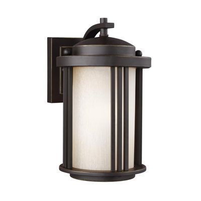 The one light outdoor wall fixture in black creates a warm and inviting welcome presentation for your home's exterior. The transitional Dunkley outdoor lighting collection by Darby Home Co conveys art decor influences with its linear, vertical details and clean, overall design. Their large scale gives these light fixtures real presence without competing with the residential architecture they adorn. The advanced, incandescent option has warm-on-dim technology that warms in color when dimmed, goin Wall Lanterns, Sea Gull Lighting, Generation Lighting, Sea Gull, Outdoor Wall Lantern, Wall Fixtures, Wall Lantern, Outdoor Wall Lights, Wall Light Fixtures