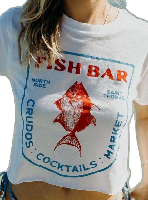 Restaurant Merch, Fish Bar, Shirt Design Inspiration, Aesthetic T Shirts, Restaurant Branding, Looks Street Style, Style Savvy, Tee Shirt Designs, St Thomas