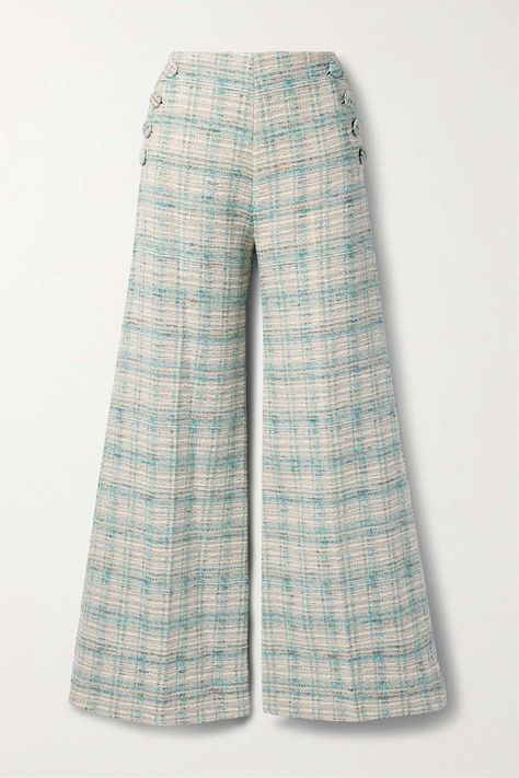 Tweed Pants, Sailor Pants, Lisa Marie Fernandez, Grandmas House, Pants Blue, Simple Trendy Outfits, Work Wardrobe, Fashion Story, Business Outfits