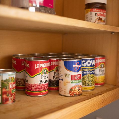 Why Haven't We Been Storing Canned Food Like This All Along? on Food52 Can Good Storage Ideas, Canned Good Storage, Clean Pantry, Emergency Food Kit, Pantry Can Organization, Canned Foods, How To Thicken Sauce, Canned Food Storage, Food Pantry Organizing