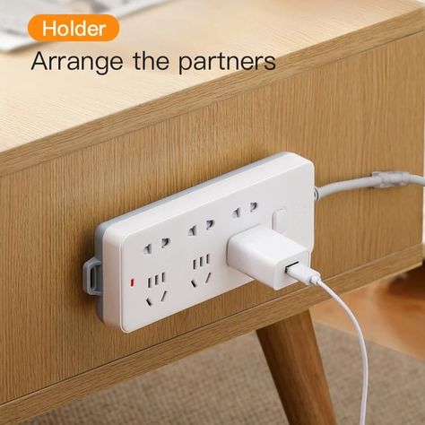 Wall-Mounted Sticker Punch-free Plug Fixer Home Self-Adhesive Socket Fixer Cable Wire Organizer Seamless Power Strip Holder _ - AliExpress Mobile Wire Organizer, Cheap Storage, Socket Holder, Computer Workstation, Kitchen Organizer, Cable Wire, Strong Adhesive, O Design, Easy Install