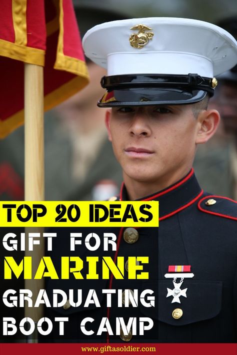 Marine graduation gifts are must to honor your freshly minted Marine. These gifts for Marine graduation celebrate the tough times your loved one has spent in the Boot camp. If you've put some thought into it these marine corps graduation gifts will reflect your love. Here are some awesome marine graduation gift ideas that will to kick your creative brain into high gear. This gift guide is perfect for your boyfriend, girlfriend or any family member. Marine Corps Bootcamp Graduation Gifts, Marine Boyfriend Gifts, Marine Corps Gifts For Him, Marine Gifts For Him, Marine Bootcamp Graduation, Marines Graduation, Marine Graduation Gifts, Marine Bootcamp, Usmc Graduation