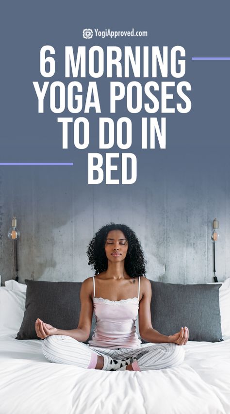 Bed Yoga Poses, Yoga In Bed, Morning Yoga Poses, Bed Yoga, Bedtime Yoga, Morning Yoga Routine, Yoga Tutorial, Yoga Products, Poses Yoga