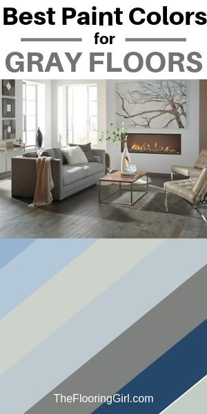 Best paint shades to pair with gray flooring and carpets. #paintcolors #grayflooring #graycarpet #homedecor #paintshades #painting Colors That Go With Gray Walls, Gray Carpet Living Room Interior Design, Gray Wood Floors Living Room Decor, Grey Floors Wall Color Ideas, Flooring Living Room Ideas, Flooring Living Room, Grey Flooring Living Room, Gray Floors, Light Grey Flooring