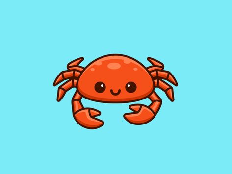 Crab by Alfrey Davilla | vaneltia on Dribbble Alfrey Davilla, Aesthetic Animation, Anime Tattoo Designs, Kawaii Fish, Crab Cartoon, Crab Tattoo, Crab Design, Animal Aesthetic, Crab Art