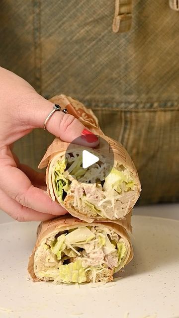 Marley Goldin | Marley’s Menu on Instagram: "This Tuna Caesar Wrap is my go-to lunch when I want something fresh, flavorful, and filling without the fuss. Just 6 ingredients!

Tuna Caesar Wrap
-2 cups chopped Romaine lettuce
-4 ounces canned tuna in water
-⅓ cup Caesar dressing
-⅓ cup grated, shredded, or shaved Parmesan cheese
-2 large tortillas or wraps of choice
-½ cup croutons

-Chop, rinse, and dry your lettuce. Drain your tuna and mix it with 2-3 tablespoons of Caesar dressing, just to give it some moisture and flavor.  -Add the lettuce, tuna, Parmesan, and remaining Caesar dressing to a large bowl and toss to coat to create your wrap filling.  -Lay out two wraps and add half of the filling to each. Add ¼ cup croutons to each wrap. -To roll your wraps, rotate your plate so the fillin Caesar Wrap, Wrap Fillings, Shaved Parmesan, Canned Tuna, Caesar Dressing, Romaine Lettuce, Plain Greek Yogurt, Croutons, Red Wine Vinegar