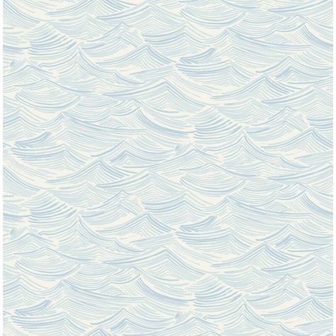 Isabelle & Max Yahya Kids Calm Seas 33' L x 20.5" W Wallpaper Roll | Wayfair Blue And White Wallpaper, Laptop Screens, L Wallpaper, Waves Wallpaper, W Wallpaper, Contemporary Wallpaper, Phone Screens, Bathroom Wallpaper, Blue Wallpaper