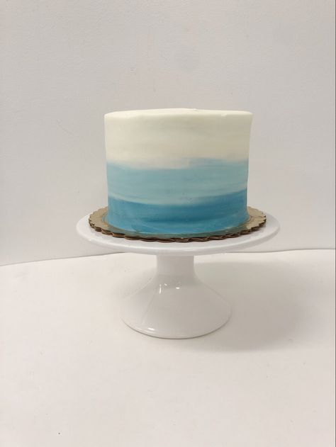 Wave Smash Cake, Light Blue Smash Cake, Blue And White Smash Cake, Wave Birthday Cake, Blue Ombre Smash Cake, Beach Smash Cake, Ombre Smash Cake, Blue Smash Cake, Ombre Buttercream Cake