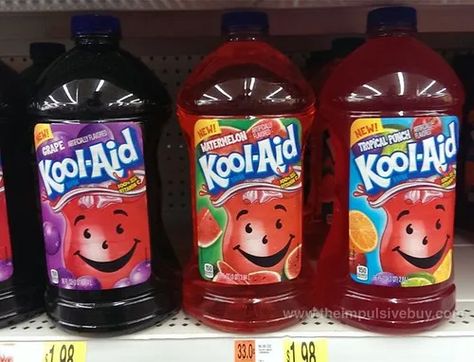 Bottled Kool-Aid Cookie Dough Flavors, Fanta Can, Can Openers, Miller Lite, Store Shelves, Kraft Recipes, One Fish, Kool Aid, Fish And Chips