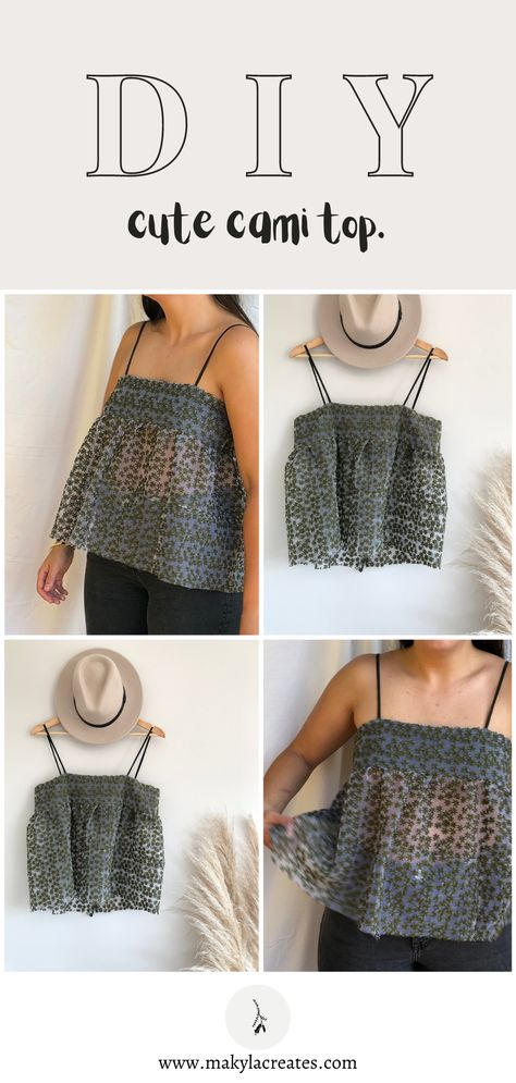 Easy Sew Linen Top, Minimal Sewing Pattern, Diy Cami Top Pattern, Summer Pattern Sewing, Aesthetic Sewing Patterns Free, Easy Tops To Sew For Women How To Make, Trendy Sewing Patterns Free, Easy Top To Sew, Easy Summer Tops To Sew