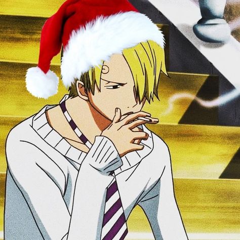 Sanji Christmas, Wan Pīsu, Christmas Pfp, Vinsmoke Sanji, Sanji Vinsmoke, Profile Pics, Drawing Poses, Apple Watch, Profile Picture