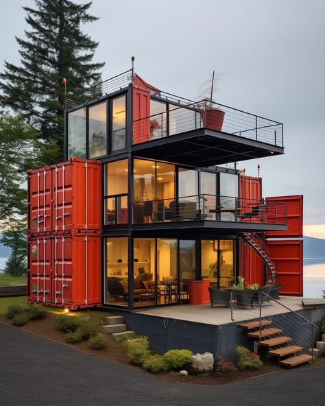 Shipment Container Homes Design, Freight Container Homes, Container Mansion, Storage Homes, Shipment Container Homes, Shipment Container, Container Home Plans, Container Homes Cost, Sea Container Homes