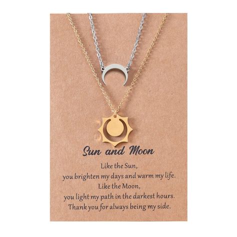 PRICES MAY VARY. Matching Necklace: 2Pcs matching sun and moon necklace, geometric hollow sun pendant necklace, double bull horn necklace, crescent moon necklace, moon sun couple necklace for 2, bff necklace, friendship necklace. BFF Necklace: Material :Stainless Steel .Non-toxic, harmless, lightweight, not easy to slip off, long-term and skin contact is not allergic. Jewelry Size : Chain Length : 45+5 cm. Use Occasion : As a gifts for women men- Best friends necklace, friendship necklace, coupl Necklace For Couples, Matching Necklaces For Couples, Teen Necklaces, Bff Necklace, Cute Friendship Bracelets, Sun And Moon Necklace, Moon Crescent, Mother Daughter Necklace, Valentines Day Couple