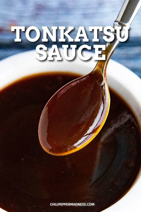 Tonkatsu Sauce Recipe - This tonkatsu sauce recipe is a classic sweet and tangy Japanese sauce with western influences, perfect for fried pork cutlets and easy to make. Pork Tonkatsu Recipe, Katsu Sauce Recipe, Fried Pork Cutlets, Pork Cutlet Recipes, Simply Stacie, Pork Sauce, Asian Sauces, Japanese Sauce, Tonkatsu Sauce