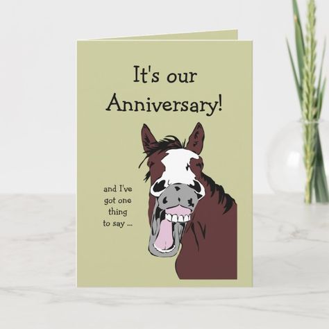 Funny Horse Anniversary Cartoon Spouse or Partner Card #affiliate , #AFF, #Cartoon#Spouse#Partner#Anniversary Anniversary Card Sayings, Anniversary Cartoon, Partner Cards, Best Friend Birthday Cards, Cards Anniversary, Anniversary Cards For Him, Anniversary Cards For Husband, Rude Birthday Cards, Horse Cards