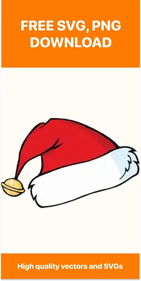 Santa Hat Svg Free Cut File For Cricut Santa Hat Svg Free Cricut, Santa Hat Svg, Hat Template, For Christmas Decorations, Santa Claus Hat, Holiday Apparel, Free Cut Files, Cricut Free, Svg Free