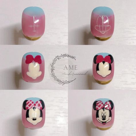 Disney Princess Nail Art, Nail Stamping Designs, Cartoon Nail Designs, Animal Nail Designs, Hello Kitty Nails Art, Disney Inspired Nails, Flamingo Nails, Tape Nail Art, Mickey Nails