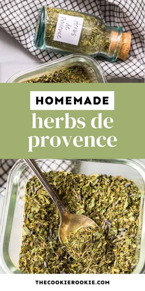 Herbs de Provence Recipe Herb De Provence Recipe, Potatoes Soup, Chicken Bread, Homemade Dry Mixes, Homemade Spice Mix, Spice Blends Recipes, Spice Mix Recipes, Homemade Spice Blends, Seasoning And Spice