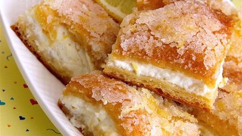 Lemon Cream Cheese Bars Lemon Cream Cheese Bars Recipe, Lemon Cream Cheese Bars, Cheese Bars, Cream Cheese Bars, Lemon Cream Cheese, Cheese Bar, Lemon Dessert Recipes, Bar Recipe, Lemon Cream