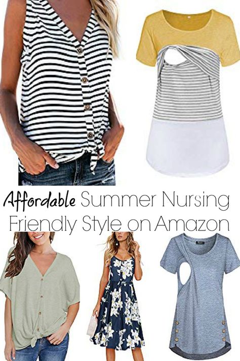 The best and most affordable nursing styles found on Amazon #amazonfashion #amazon #maternity #nursing #breastfeeding Maternity And Nursing Clothes, Nursing Summer Outfits, Breastfeeding Outfits Summer, Summer Nursing Outfits, Nursing Friendly Outfits Summer, Breastfeeding Illustration, Best Nursing Clothes, Breastfeeding Outfits, Nursing Photoshoot