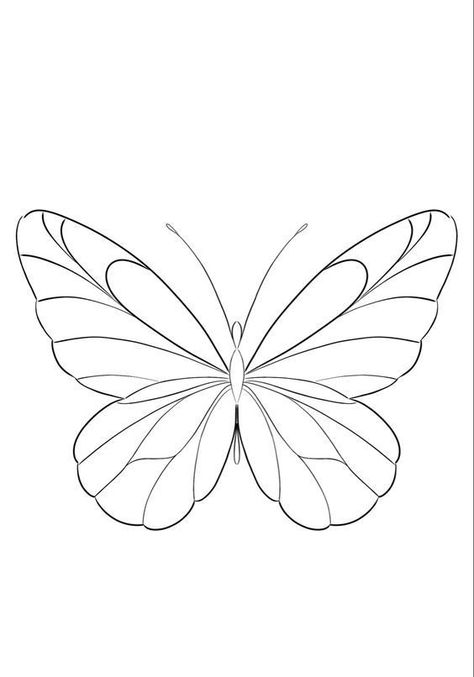 Easy Butterfly Coloring Pages, Pencil Outline Drawings, Simple Butterfly Drawing Outline, Simple Stencil Patterns, Beading Stencils, Butterfly Outline Tattoo, Butterfly Drawing Outline, Easy Butterfly Drawing, Butterfly Line Art