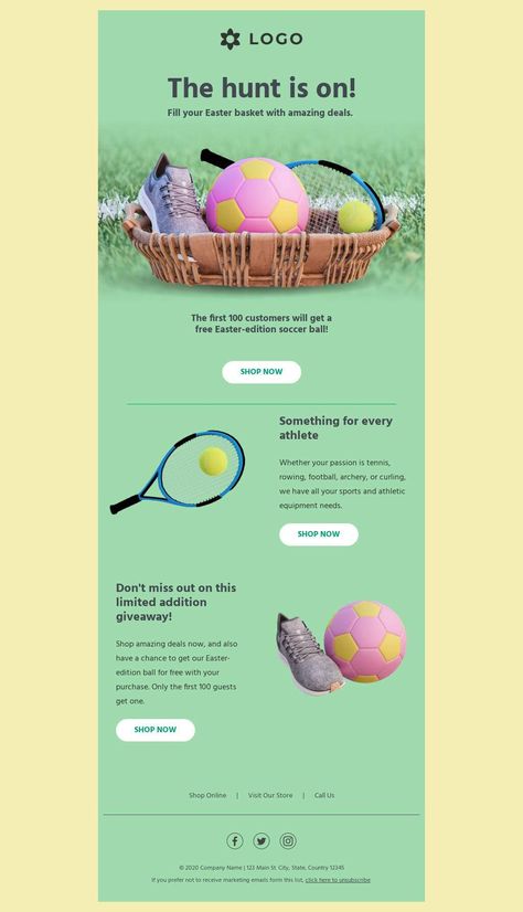 Email Ads Design, Email Product Design, Fitness Email Design, Creative Email Design, Easter Email Design, Spring Email Design, Creative Newsletter Design, Sports Email Marketing Design, Spring Email Campaign