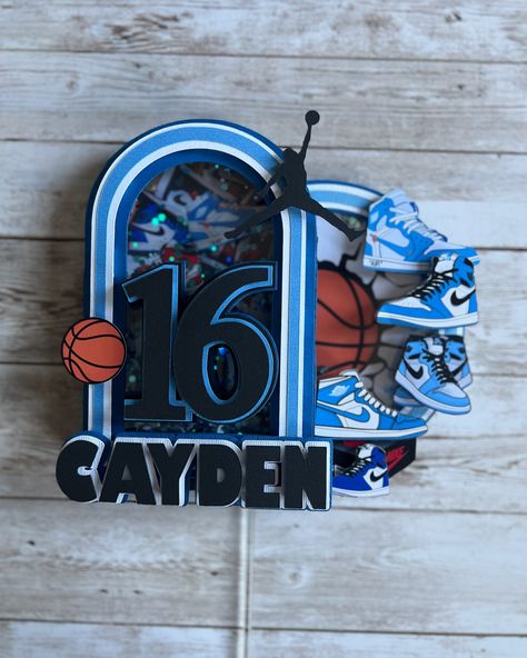 Jordan Basketball 🏀 👟 Cake Topper #michaeljordan #jordan #jordanairshoes #nike #nikeshoes #caketopper #basketball #basketball🏀 Jordan Basketball Cake, Basketball Cake Topper, Basketball Cake, Jordan Basketball, Theme Ideas, Michael Jordan, Birthday Theme, Cake Topper, Cake Toppers