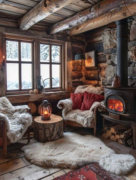 Winter Lodge, Cozy Christmas Living Room, Cabin Living Room, Cabin Aesthetic, Christmas Living Room, Christmas Decorations Living Room, Winter Cabin, Cabin Living, Inspire Me Home Decor