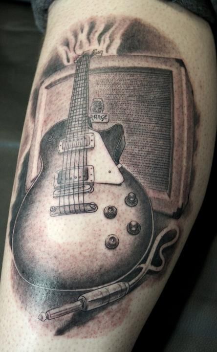 Les Paul and what seems to be an Orange cab/amp. Great looking tattoo. Guitar Tattoos, Guitar Tattoo Design, Music Tattoo Sleeves, Watercolor Tattoo Flower, Guitar Tattoo, Music Tattoo Designs, Les Paul Guitars, Guitar Lovers, Music Tattoo