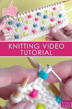 Knitting Videos Tutorials, Studio Knit, Simply Crochet, Bead Knit, Knit Jewelry, Learn How To Knit, Knitting Videos, How To Knit, Knit Stitch Patterns