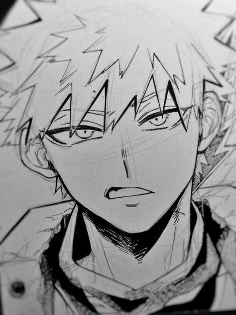 Bakugo Katsuki Fanart Cute, Hand Art Drawing, Anime Character Drawing, Art Tutorials Drawing, Anime Sketch, Drawing Reference Poses, الرسومات اللطيفة, An Anime, Art Sketchbook