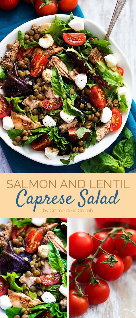 <a href="http://go.redirectingat.com?id=74679X1524629 Salad Salmon, Simple Dinners, Canned Lentils, Easy To Make Dinners, Rice Bowls Recipes, Buzzfeed Tasty, Dinners To Make, Caprese Salad, I Love Food