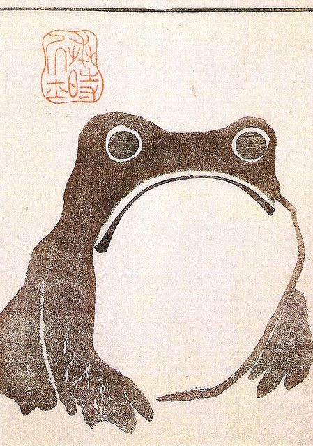 Frog      Frog by Matsumoto Hoji 1814, Japan Matsumoto Hoji, Japanese Woodcut, Japan Illustration, Japanese Illustration, Frog Art, A Frog, Art Japonais, Chinese Calligraphy, Japanese Woodblock Printing